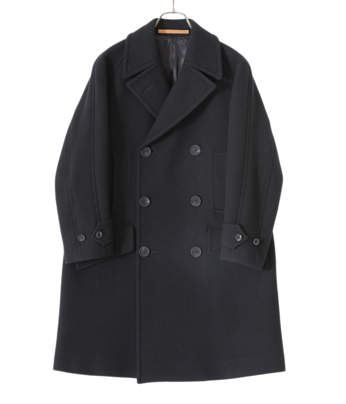 Scye Super140 Wool Melton D.B Overcoat | renatalaporta.com.br