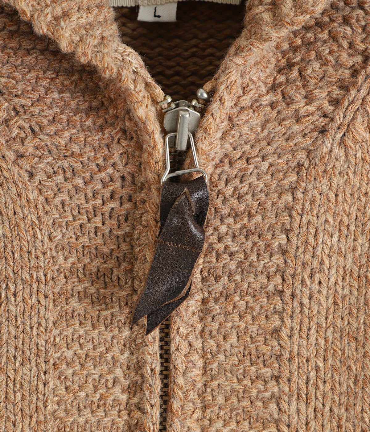 cowichan sweater - Cotton/Paper/Wool HAND KNITTING 柿渋染め