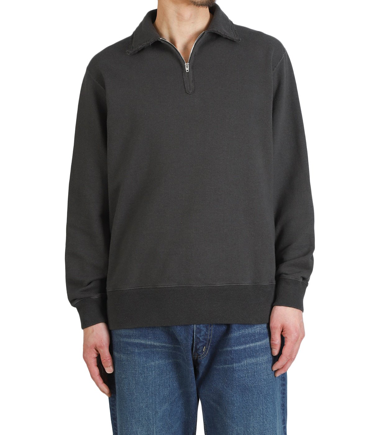 half zip top - Cotton/Linen Light French terry - | Slopeslow