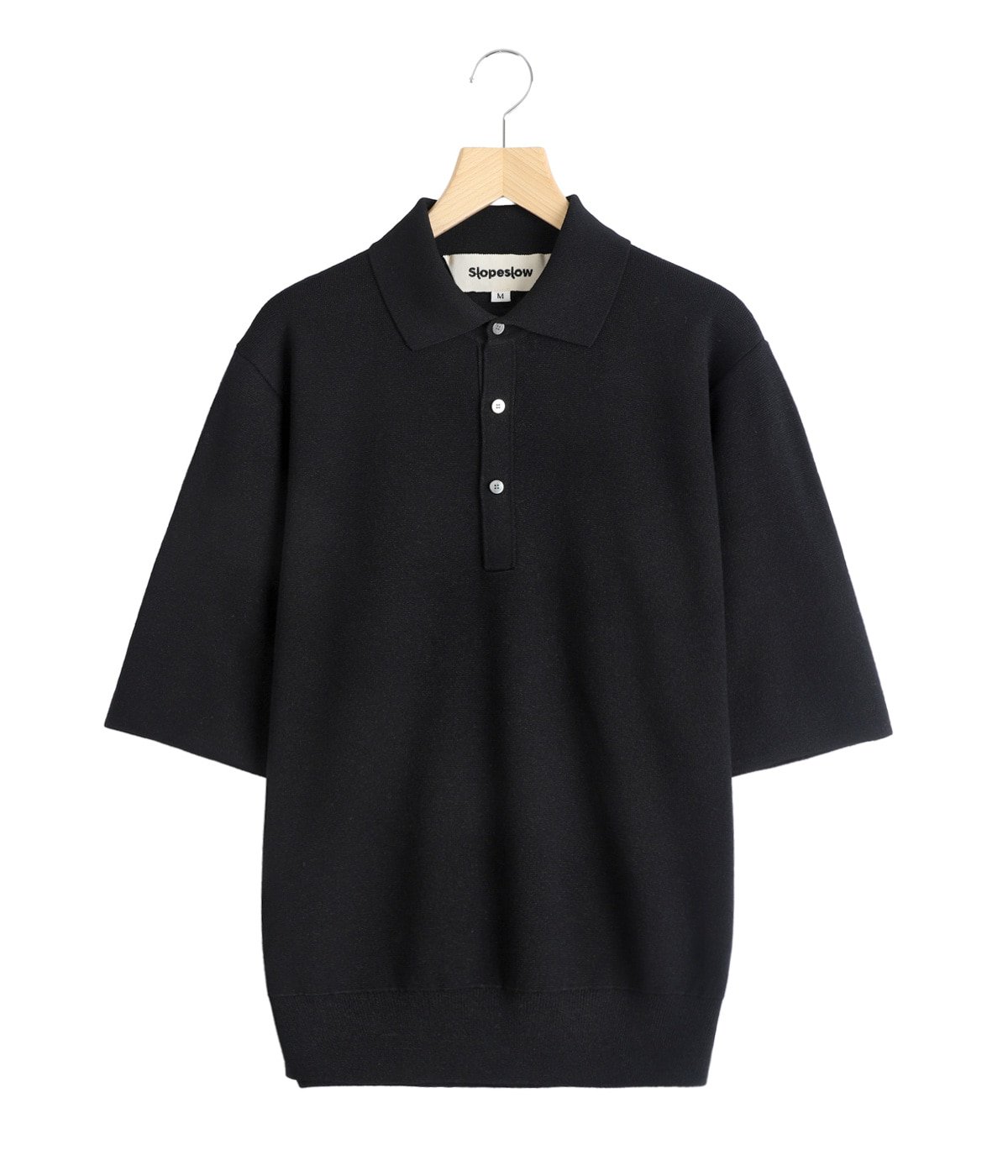 polo sweater - Paper/High twisted wool Half milano rib