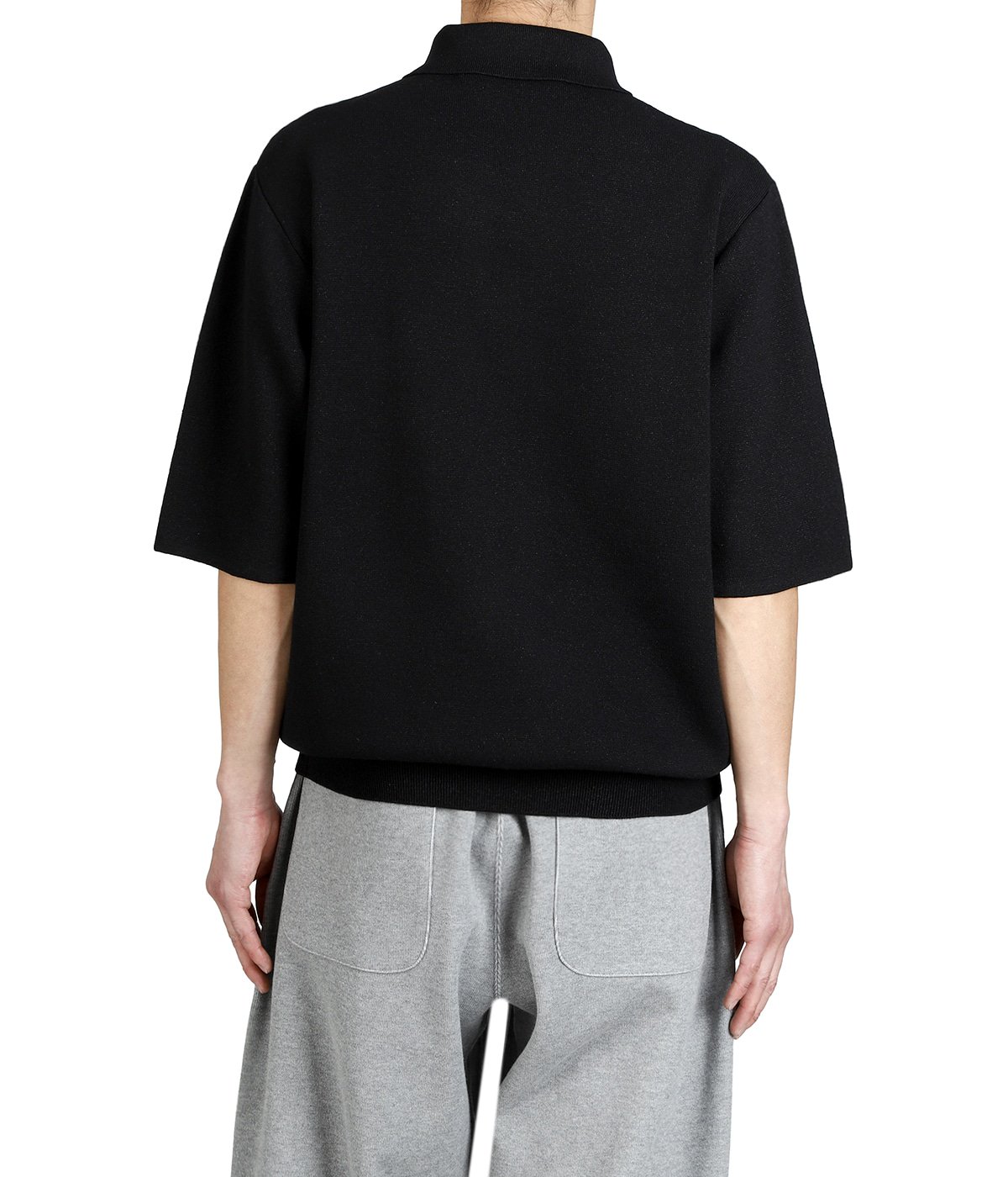 polo sweater - Paper/High twisted wool Half milano rib 