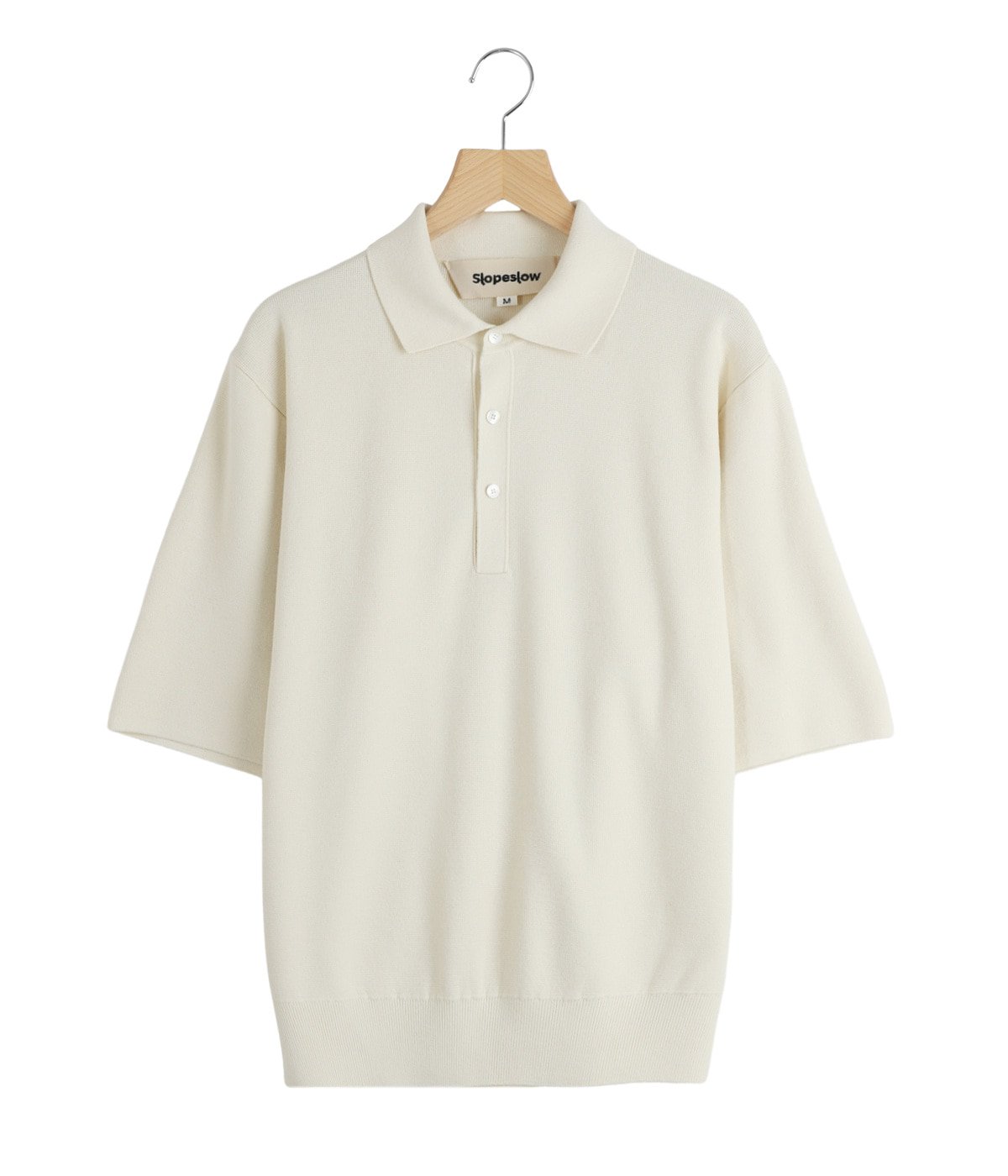 polo sweater - Paper/High twisted wool Half milano rib