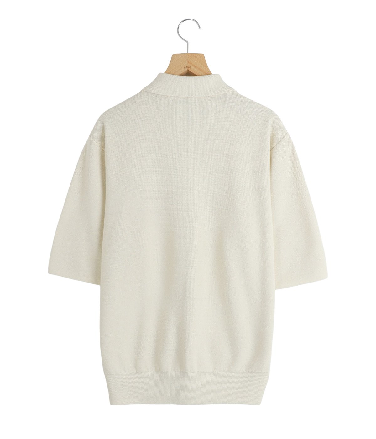 polo sweater - Paper/High twisted wool Half milano rib