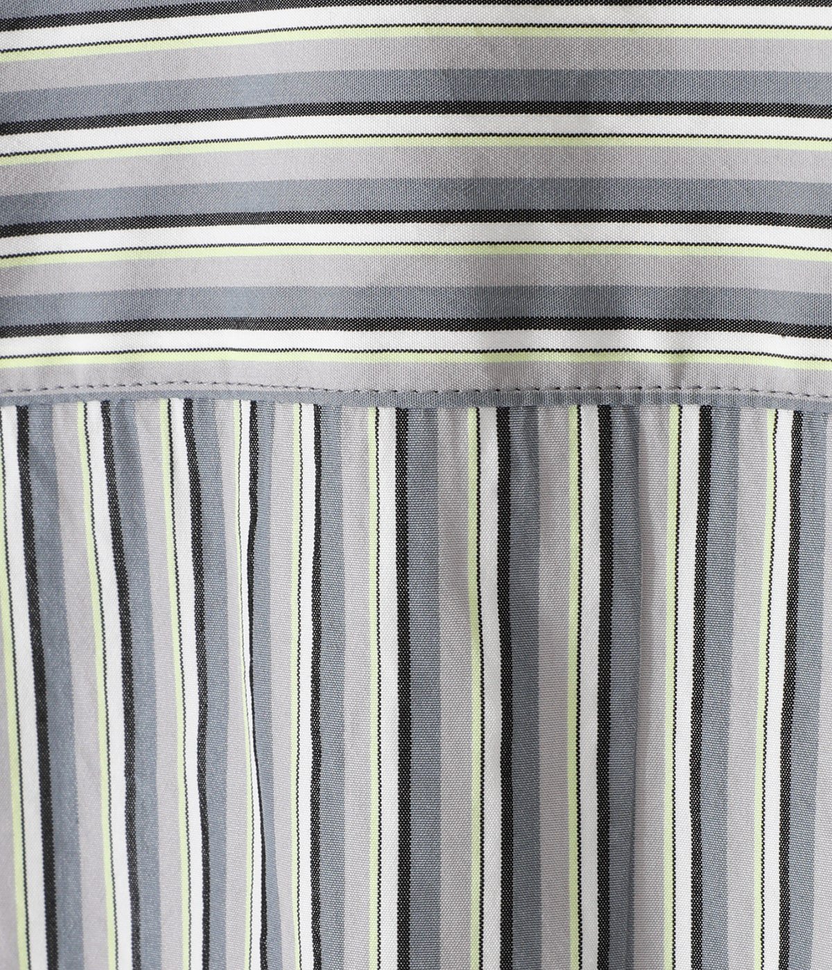 【レディース】 striped big collar shirt