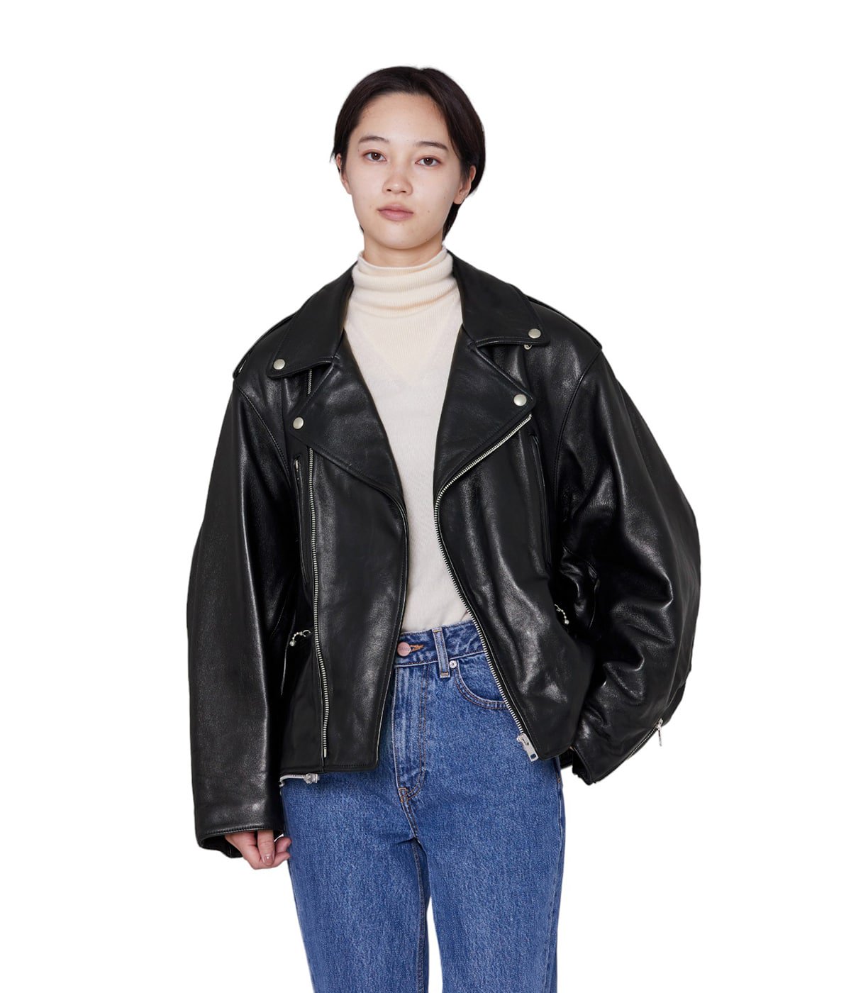レディース】double-end vintage leather ridersjacket | beautiful