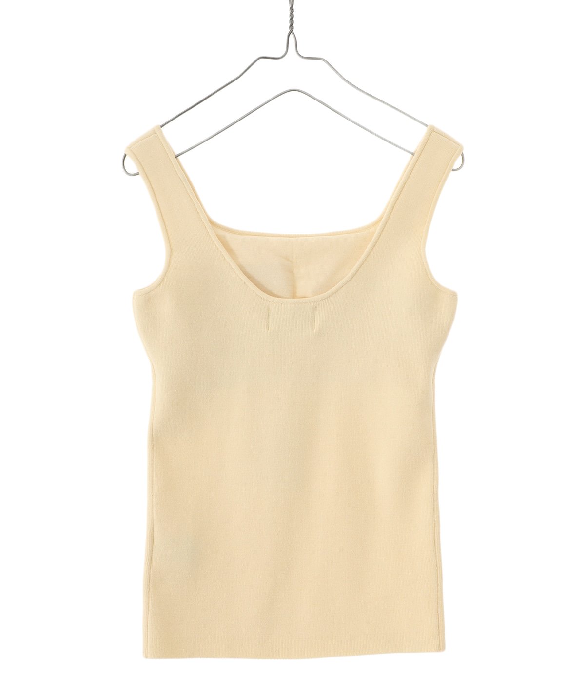 クラネ CLANE SQUARE TANK KNIT TOPS アイボリー - タンクトップ