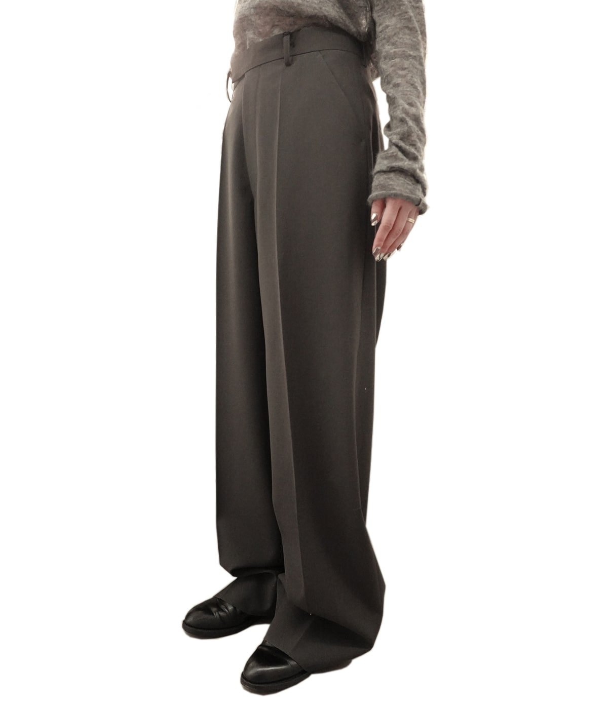 予約】【レディース】light wool gabardine uniform wide pants ...