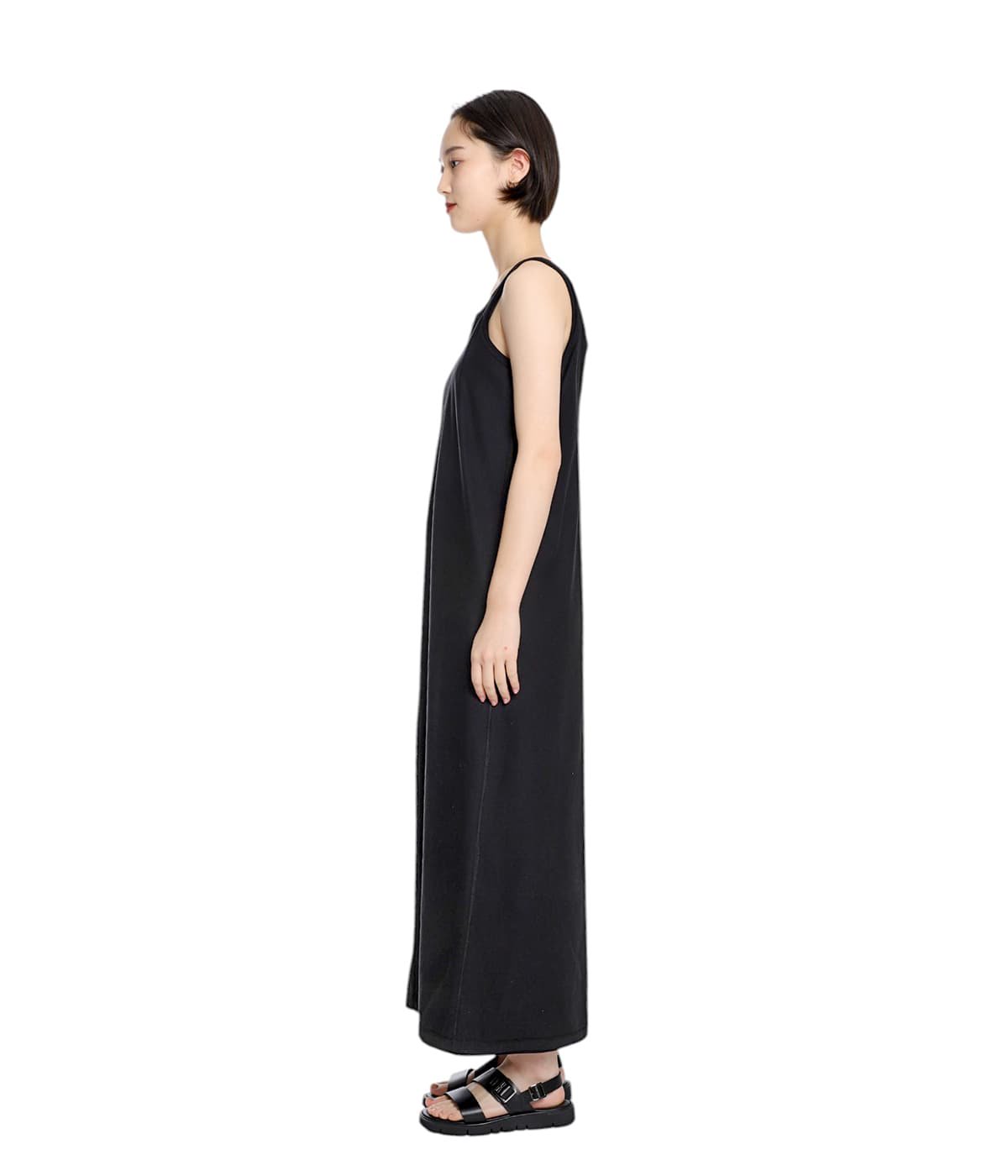 beautiful people タンクトップワンピース 黒 レディース】60/3 Jersey flip tank-top dress | beautiful