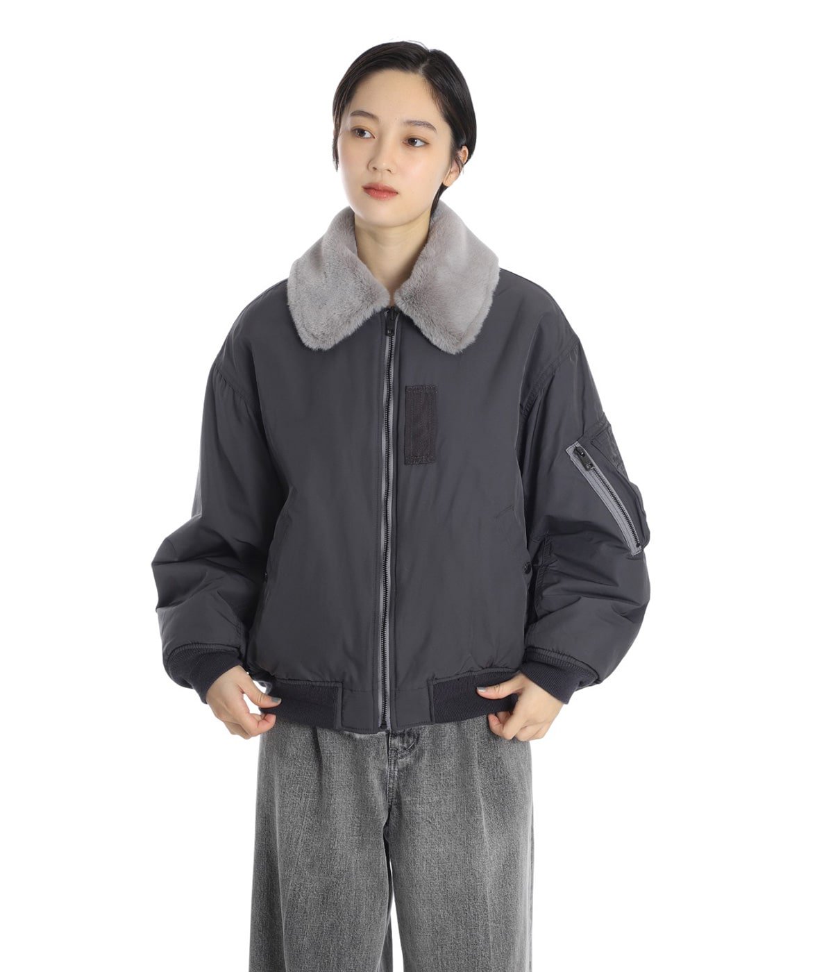 レディース】double-end fur× taffeta B-15 blouson | beautiful レディース】double-end fur× taffeta B-15 blouson | beautiful