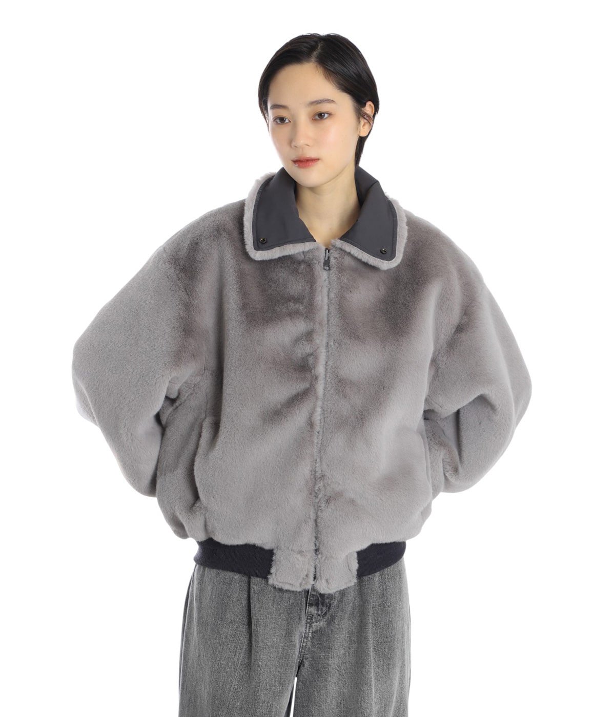 今期ビューティフルピープル B-15 サイズ38 ユニセックス レディース】double-end fur× taffeta B-15 blouson | beautiful