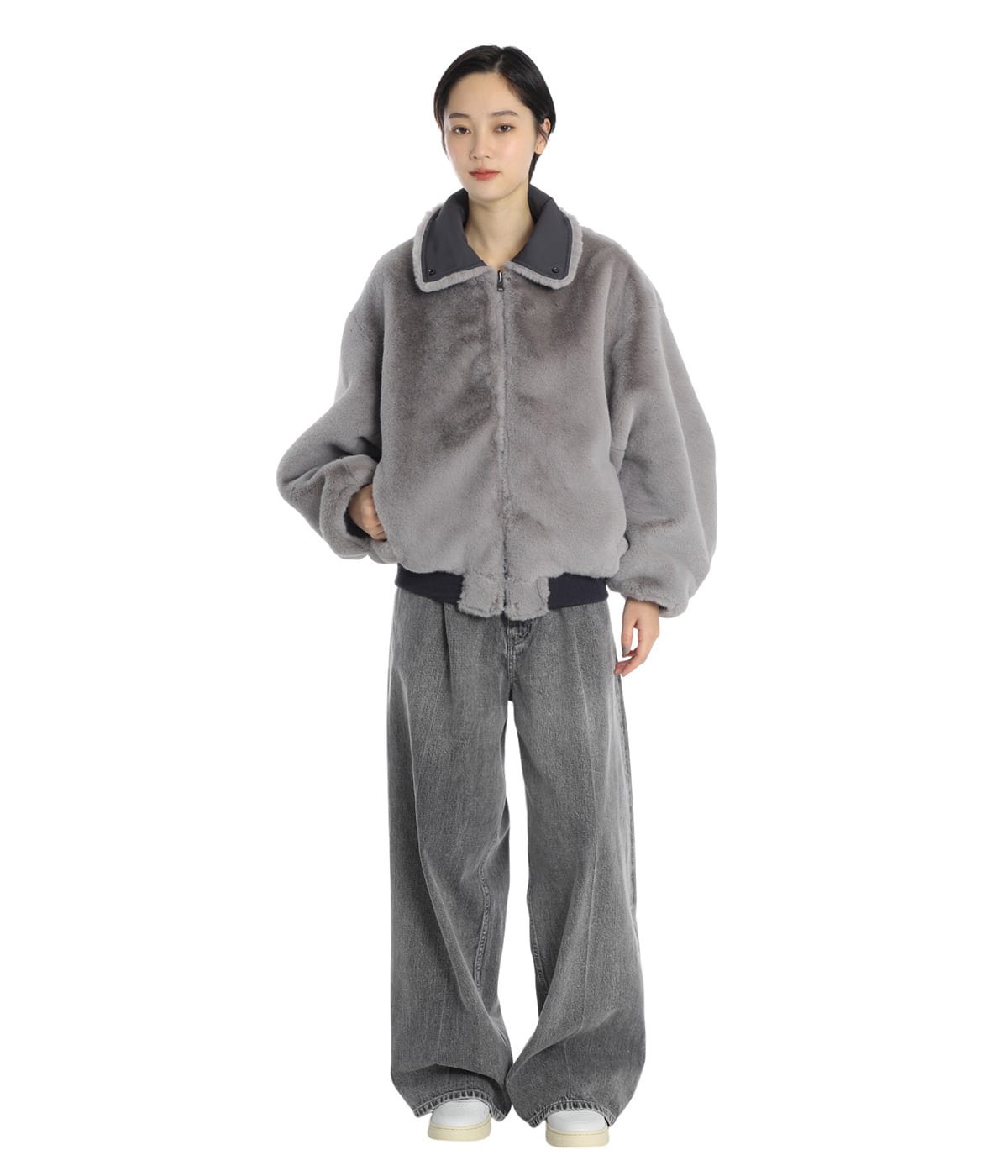 美品 ✨定価5.3万23区 R アール☆ジップアップフーデッドブルゾン25SS レディース】double-end fur× taffeta B-15 blouson | beautiful