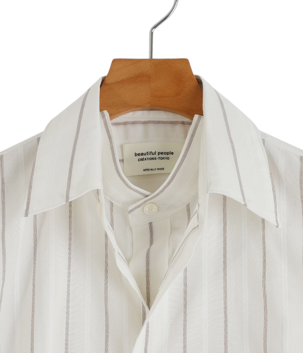 beautiful people / ビューティフルピープル ： [レディース]double-front cotton silk JQstripe shirt ： 1545106009[ANN] レディース】double-front cotton silk JQstripe shirt