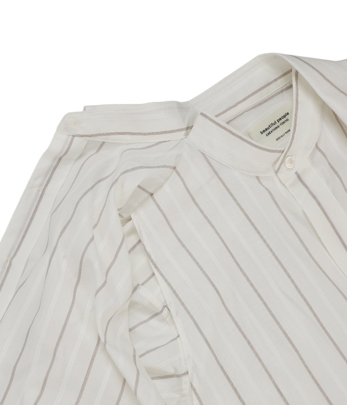 beautiful people / ビューティフルピープル ： [レディース]double-front cotton silk JQstripe shirt ： 1545106009[ANN] レディース】double-front cotton silk JQstripe shirt