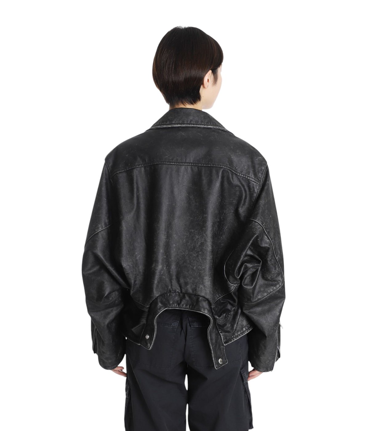 STONE MILLED レザージャケット Lサイズ ブラック STONE MILLED レザージャケット Lサイズ ブラック レザー