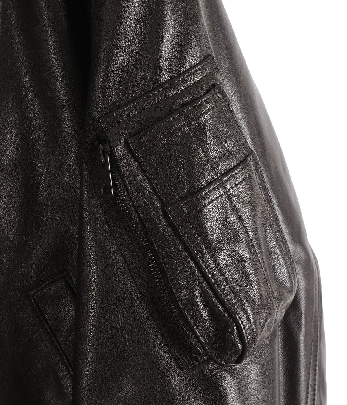 レディース】light lamb leather fanshape MA-1blouson | beautiful 