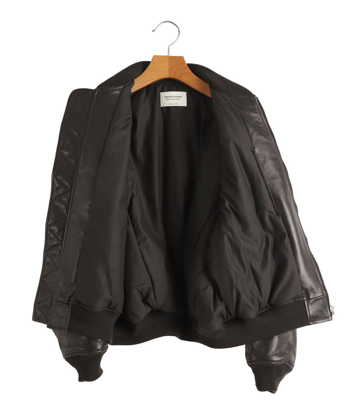レディース】light lamb leather fanshape MA-1blouson | beautiful