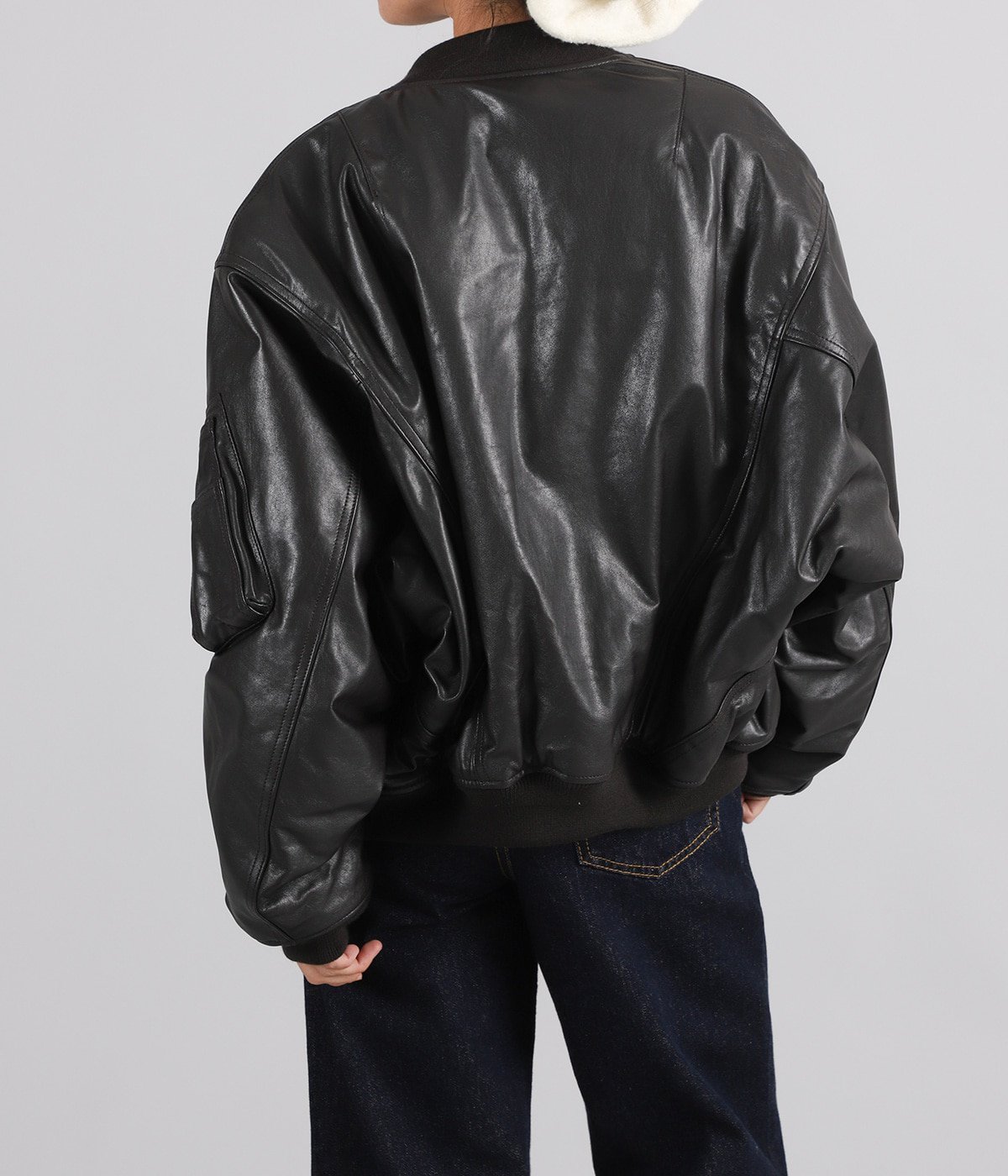 レディース】light lamb leather fanshape MA-1blouson | beautiful 