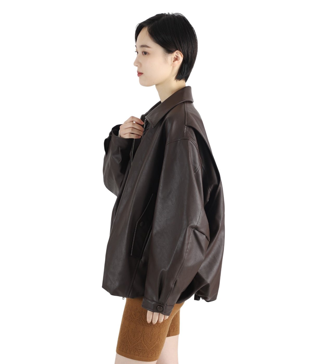 レディース】FAKE LEATHER BALLOON JACKET | CLANE(クラネ) / アウター