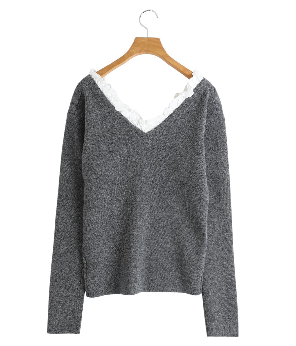 レディース】2WAY FRILL V NECK KNIT TOPS | CLANE(クラネ) / トップス