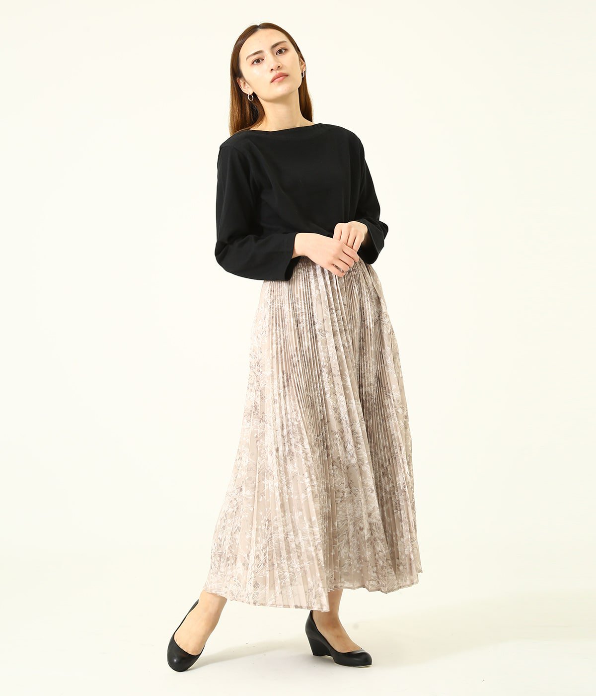 CLANE(クラネ) CLANE FLOWING FLOWER SKIRT-connectedremag.com