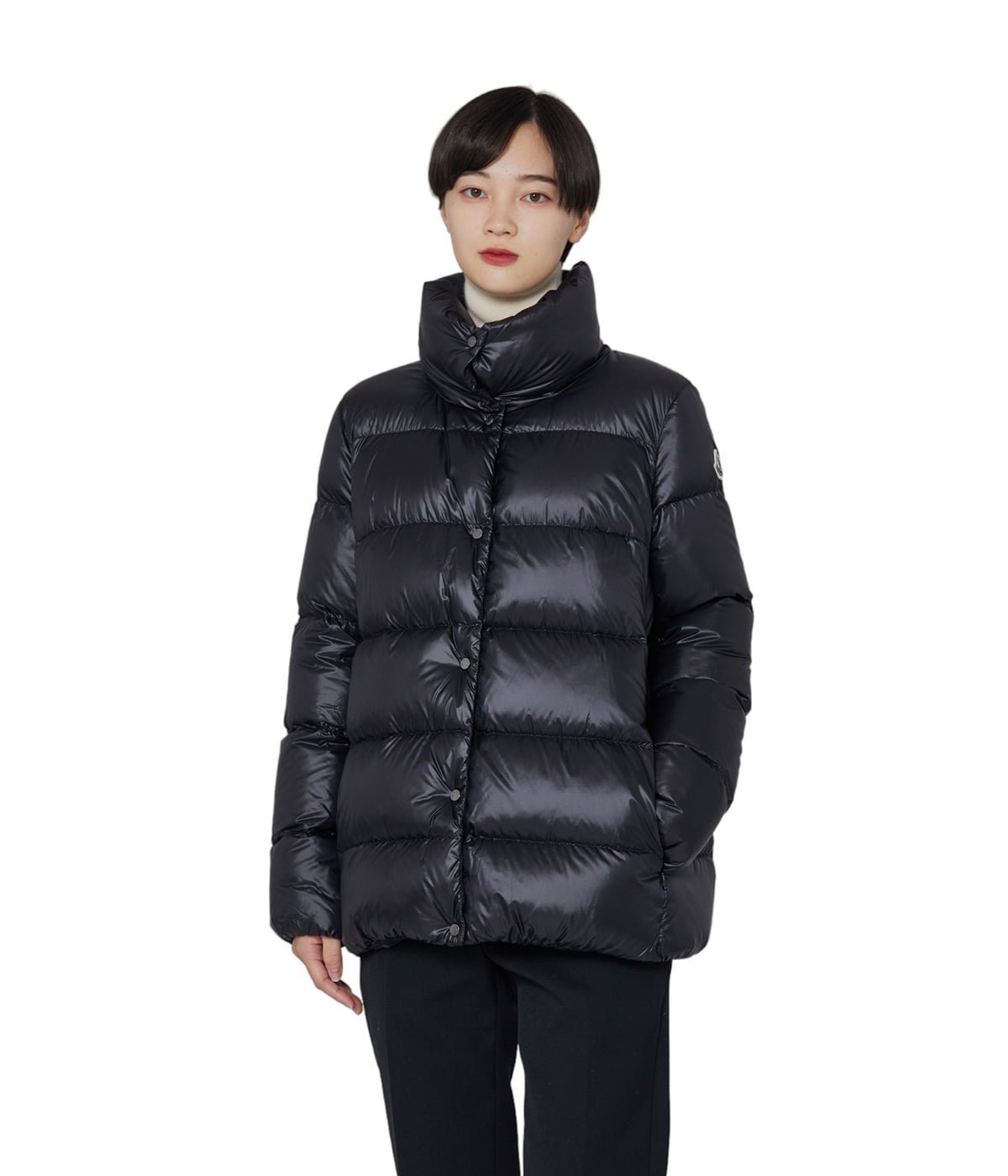 MONCLER MAYA シャイニーブラック サイズ１ - ジャケット・アウター