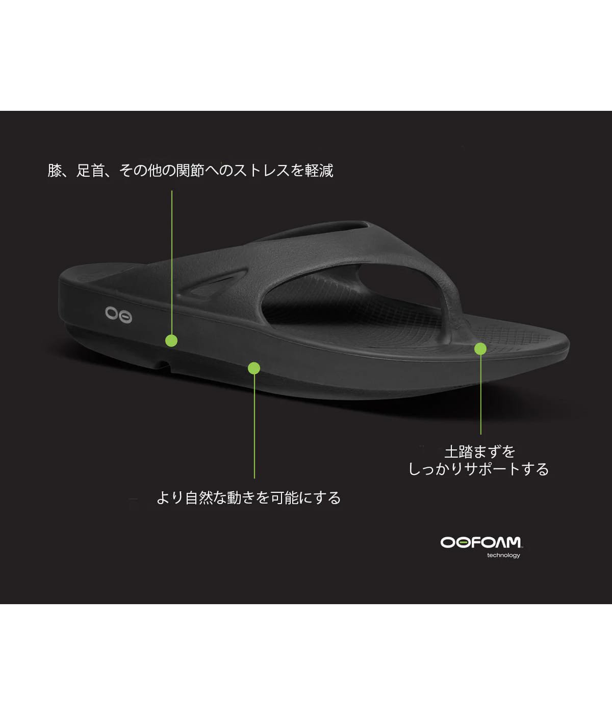 OOFOSが独自開発した特殊ソール「OOFOAM（ウーフォーム）」