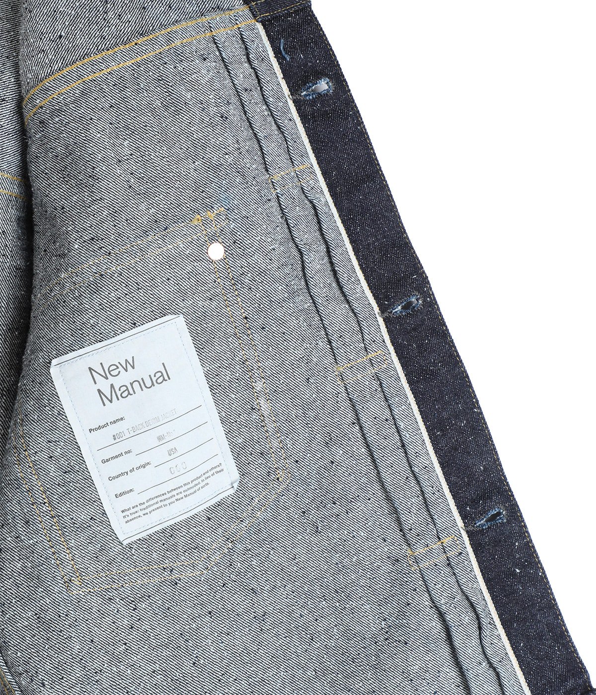 001 T-BACK DENIM JACKET ONE-WASHED | New Manual(ニューマニュアル
