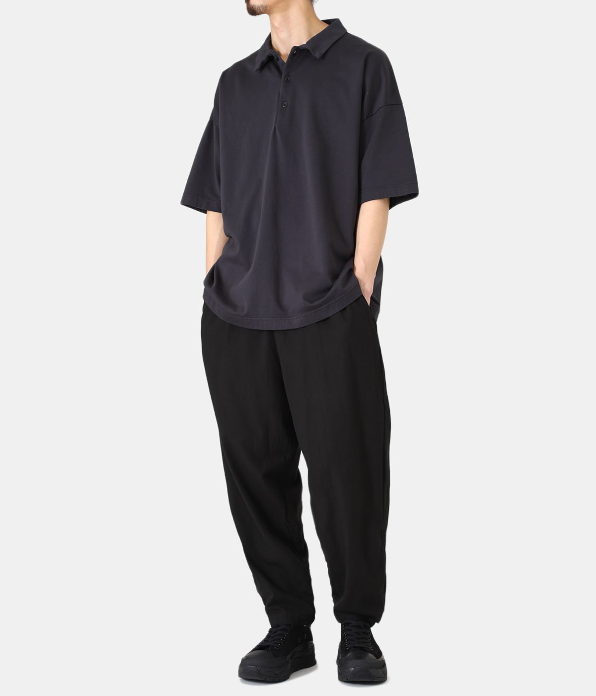 SUPIMA FINE GAUGE SWEAT OVER SIZE POLO T-SHIRT | GOLD(ゴールド SUPIMA FINE GAUGE SWEAT OVER SIZE POLO T-SHIRT | GOLD(ゴールド