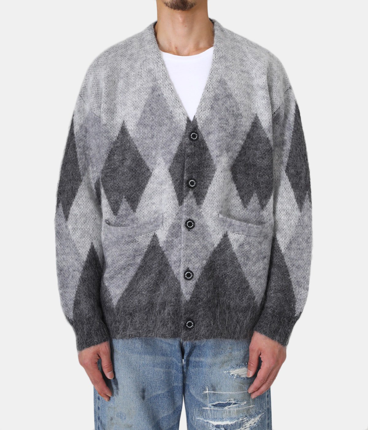 Argyle Mohair Knit Cardigan | DAIRIKU(ダイリク) / トップス ...