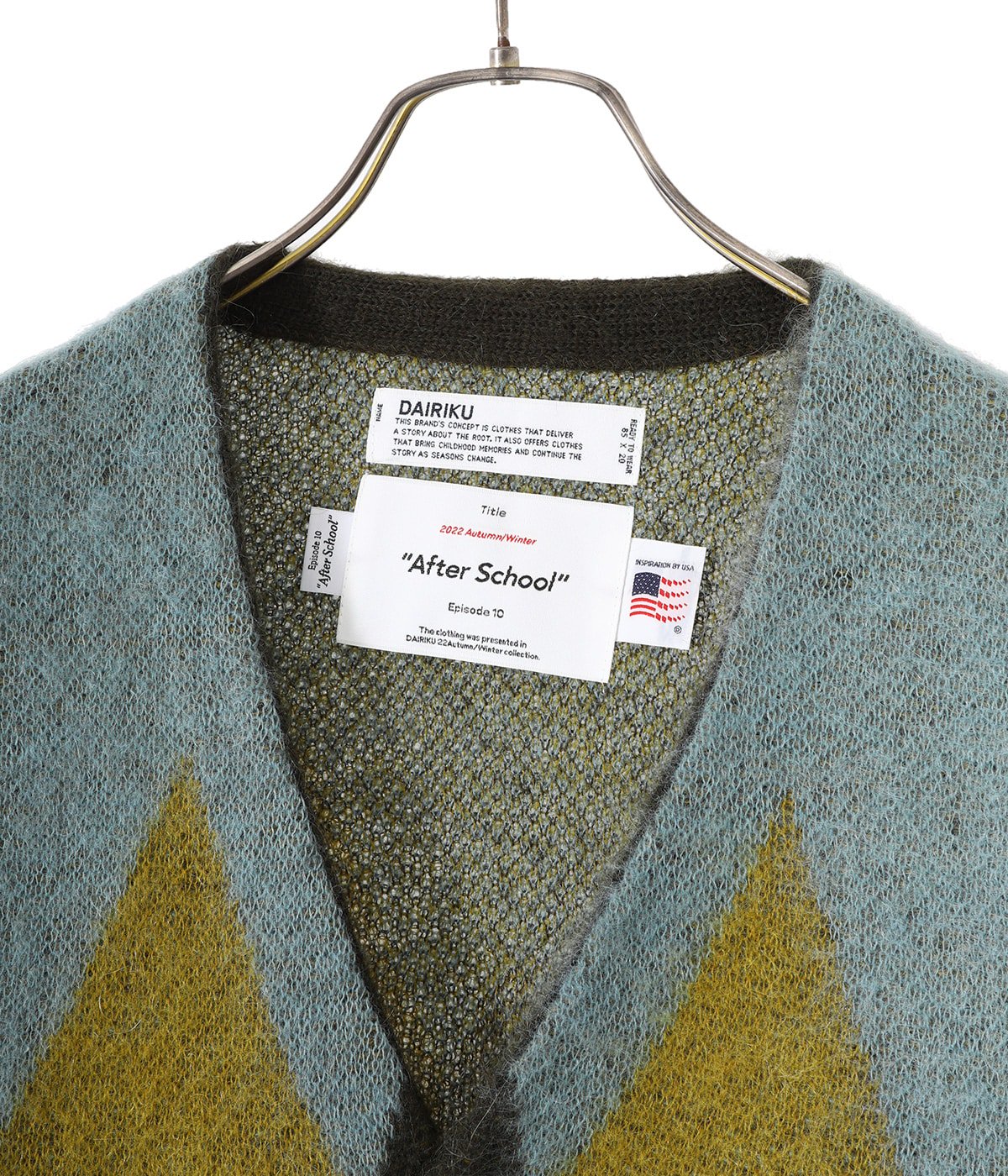 22AW DAIRIKU Argyle Mohair Knit Cardigan | rishawnbiddle.org