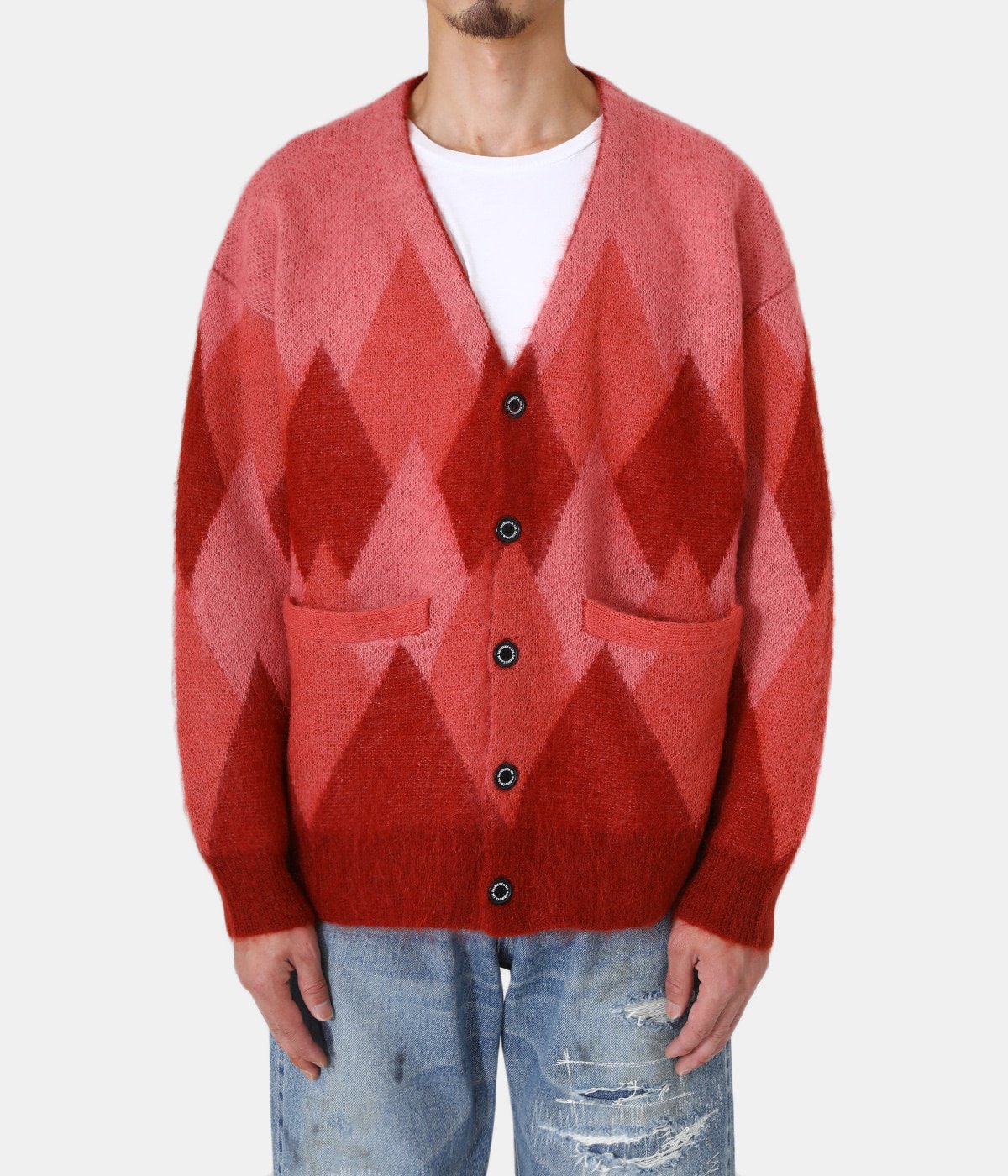 DAIRIKU 22AW Argyle Mohair Knit Cardigan