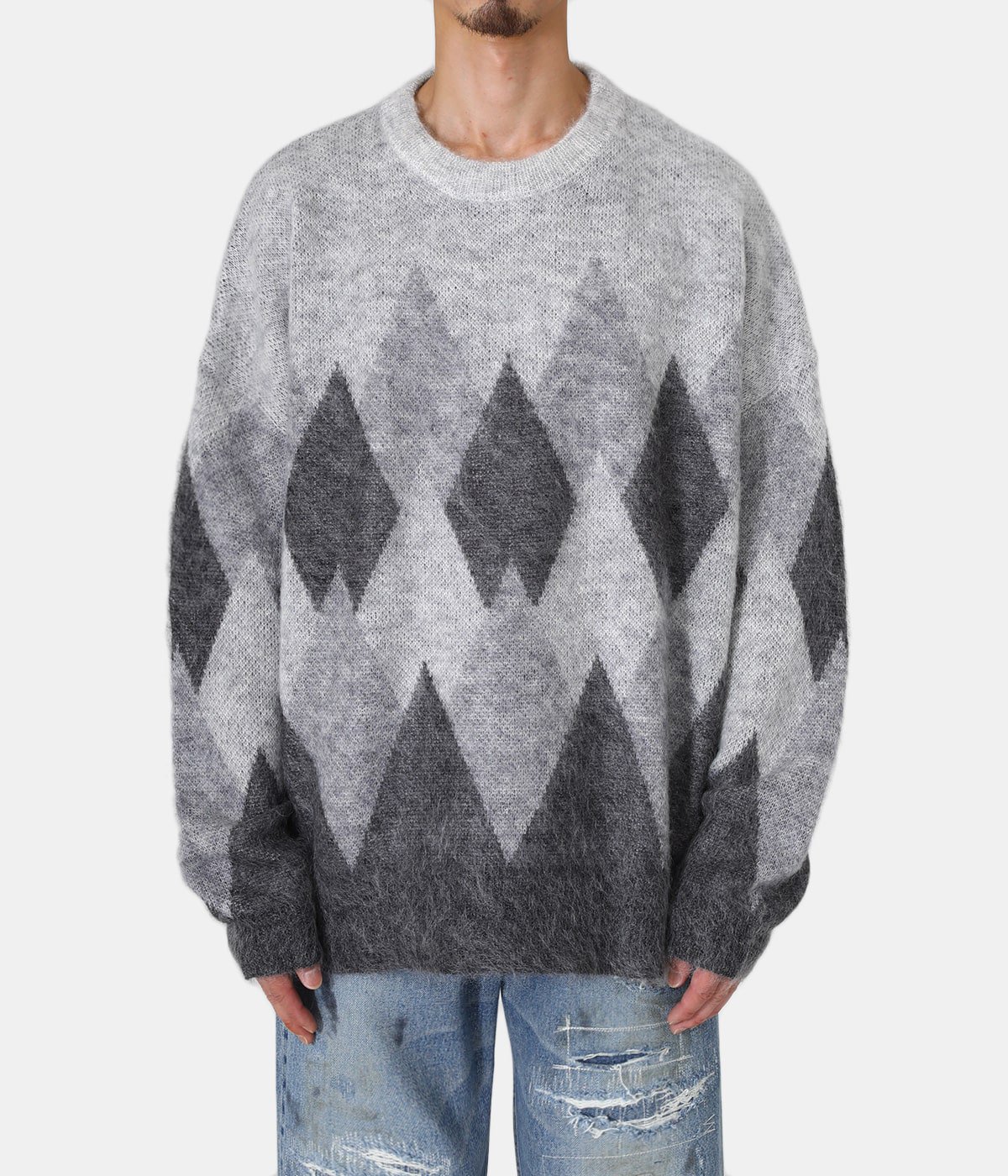 Argyle Mohair Pullover Knit