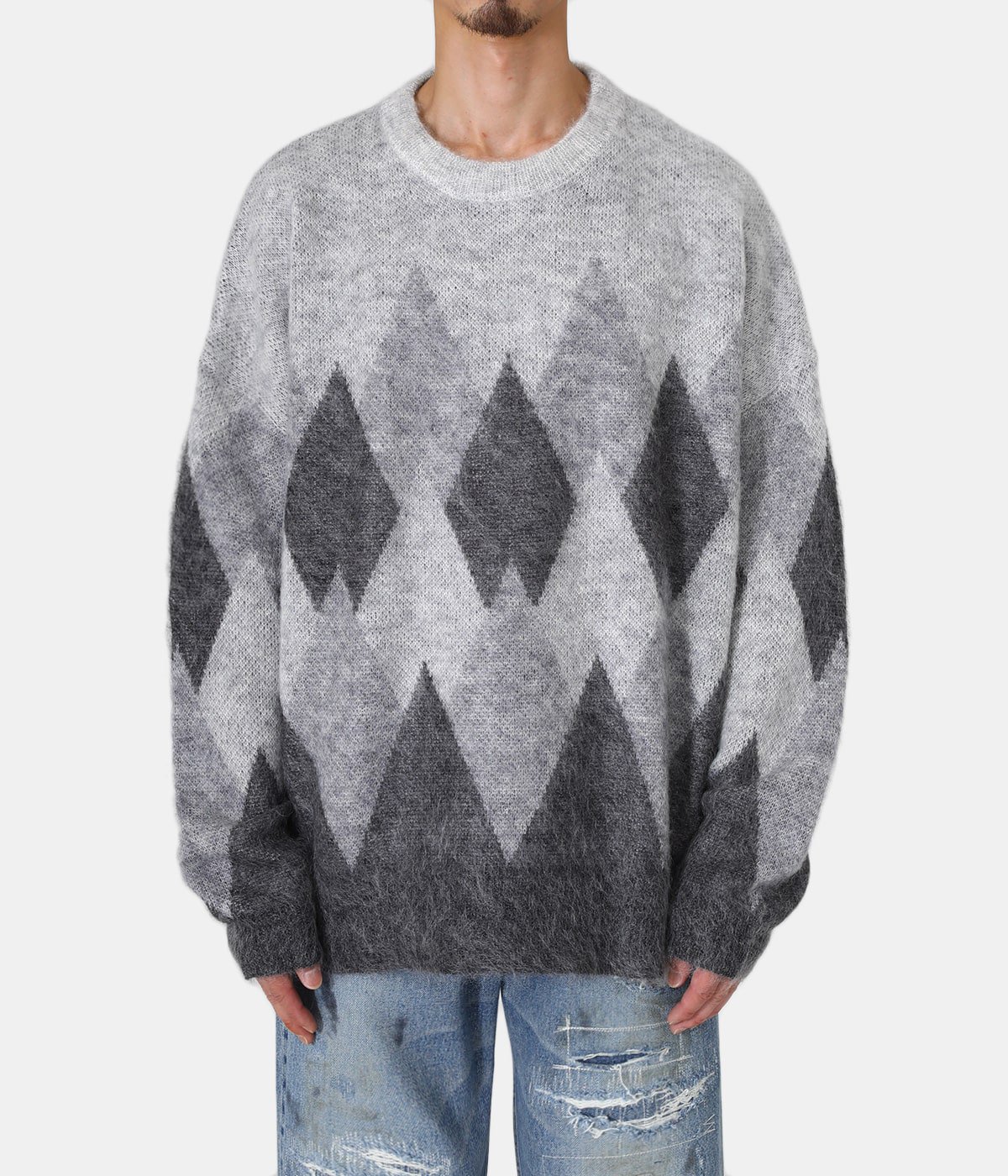 Dairiku ダイリク Argyle Mohair Pullover Knit | nate-hospital.com