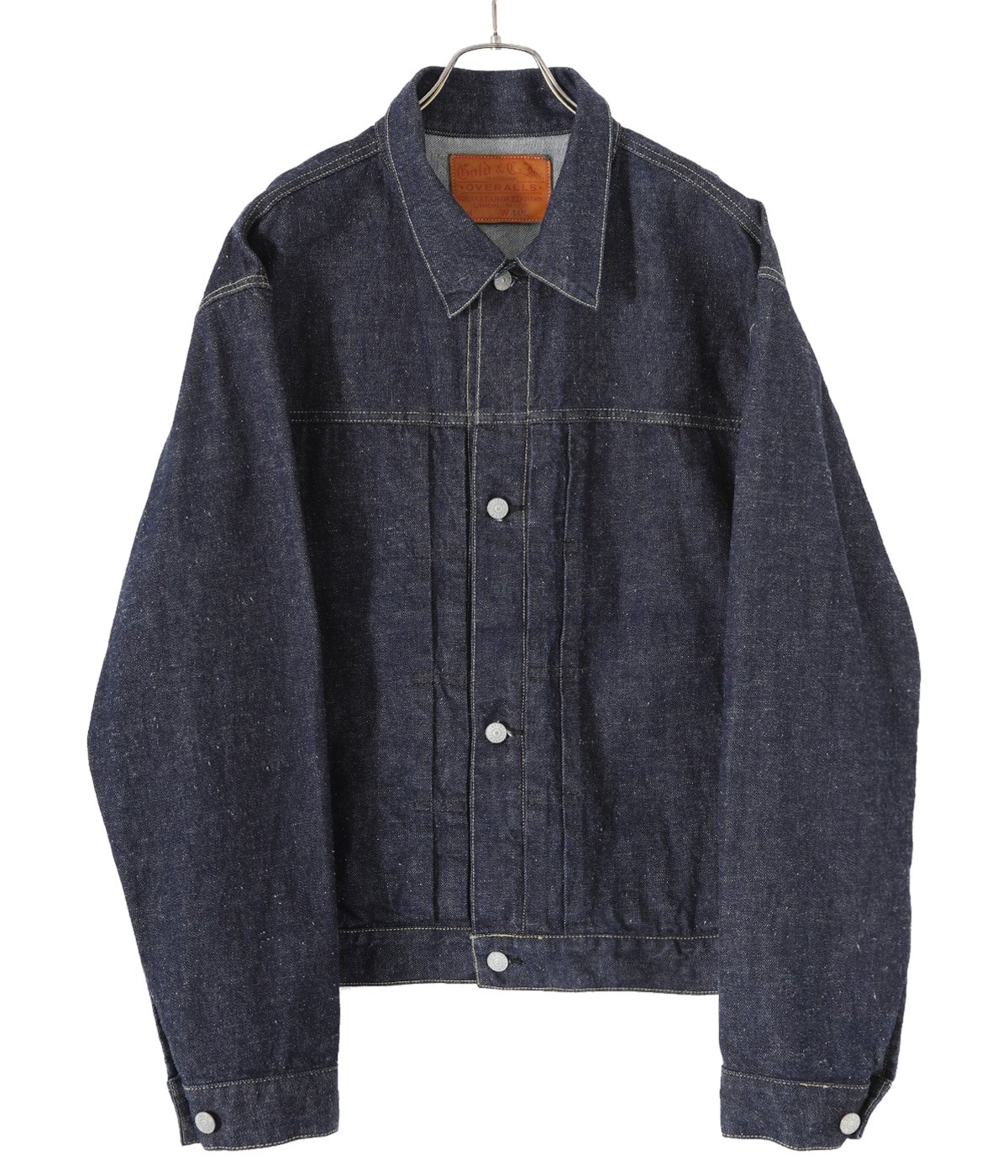 RECYCLED WASTE SUVIN COTTON YARN 11oz. DENIM PLEATED BLOUSE GOLD(ゴールド