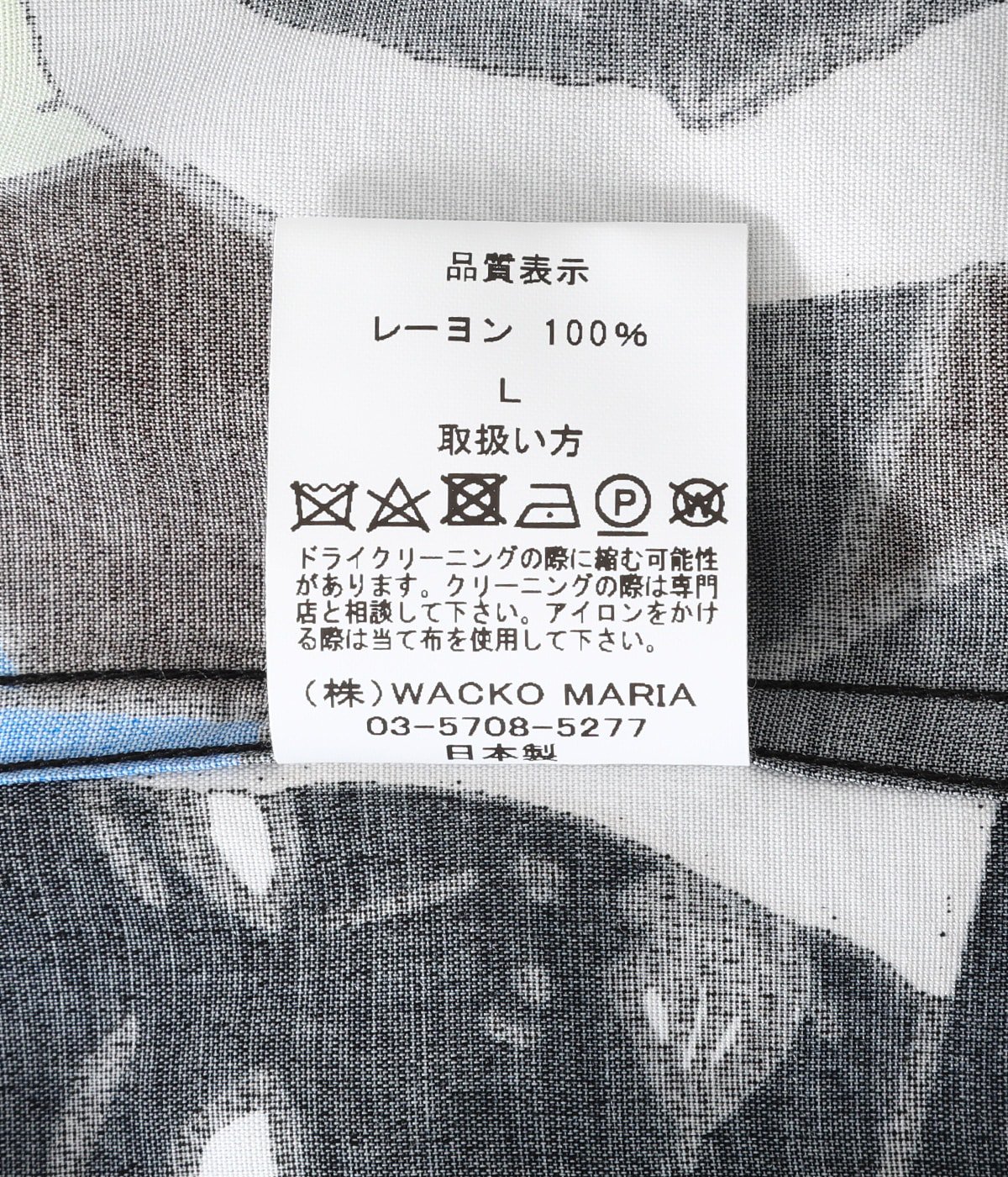 WACKO MARIA 天国東京百女柄図 HAWAIIANSHIRT BLACK