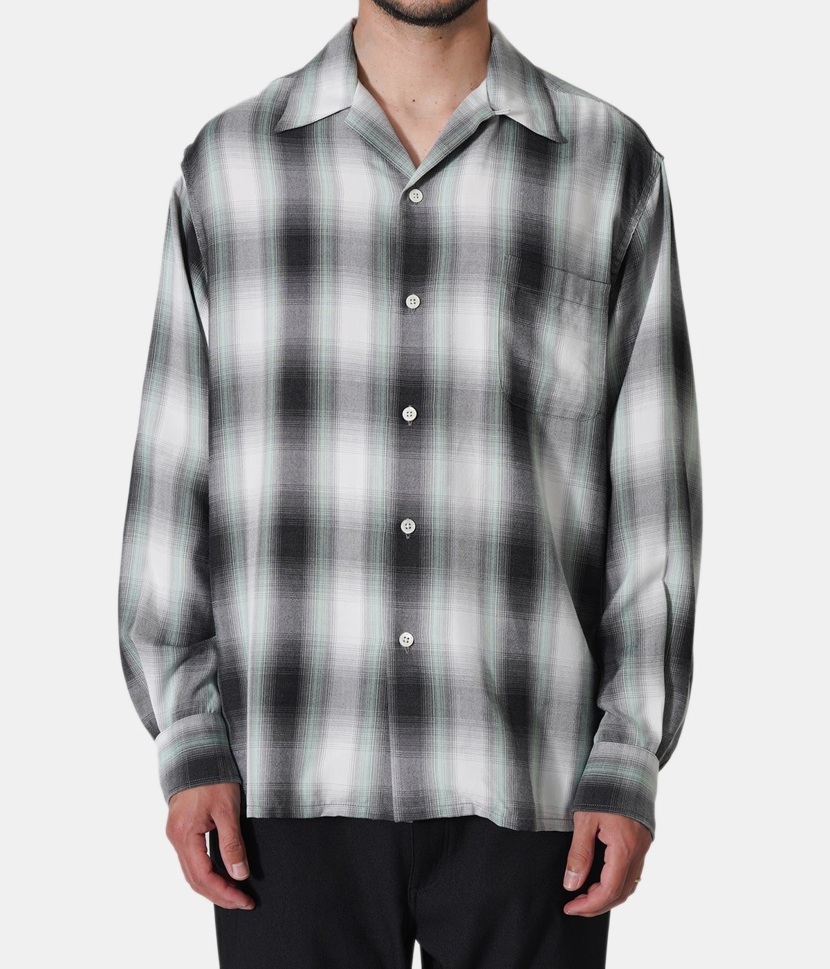 大人気国産 22ss WACKO MARIA CHECK OPEN COLLAR SHIRT FNysH