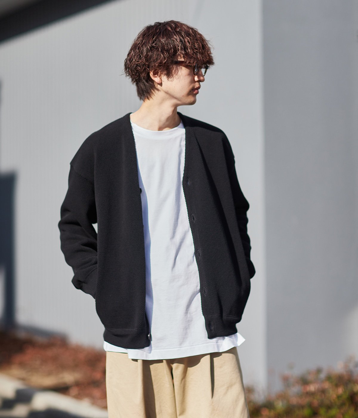 crepuscule crepuscule クレプスキュール ： 【ONLY ARK】別注 Moss stitch V/N cardigan ：  2301-016-ARK