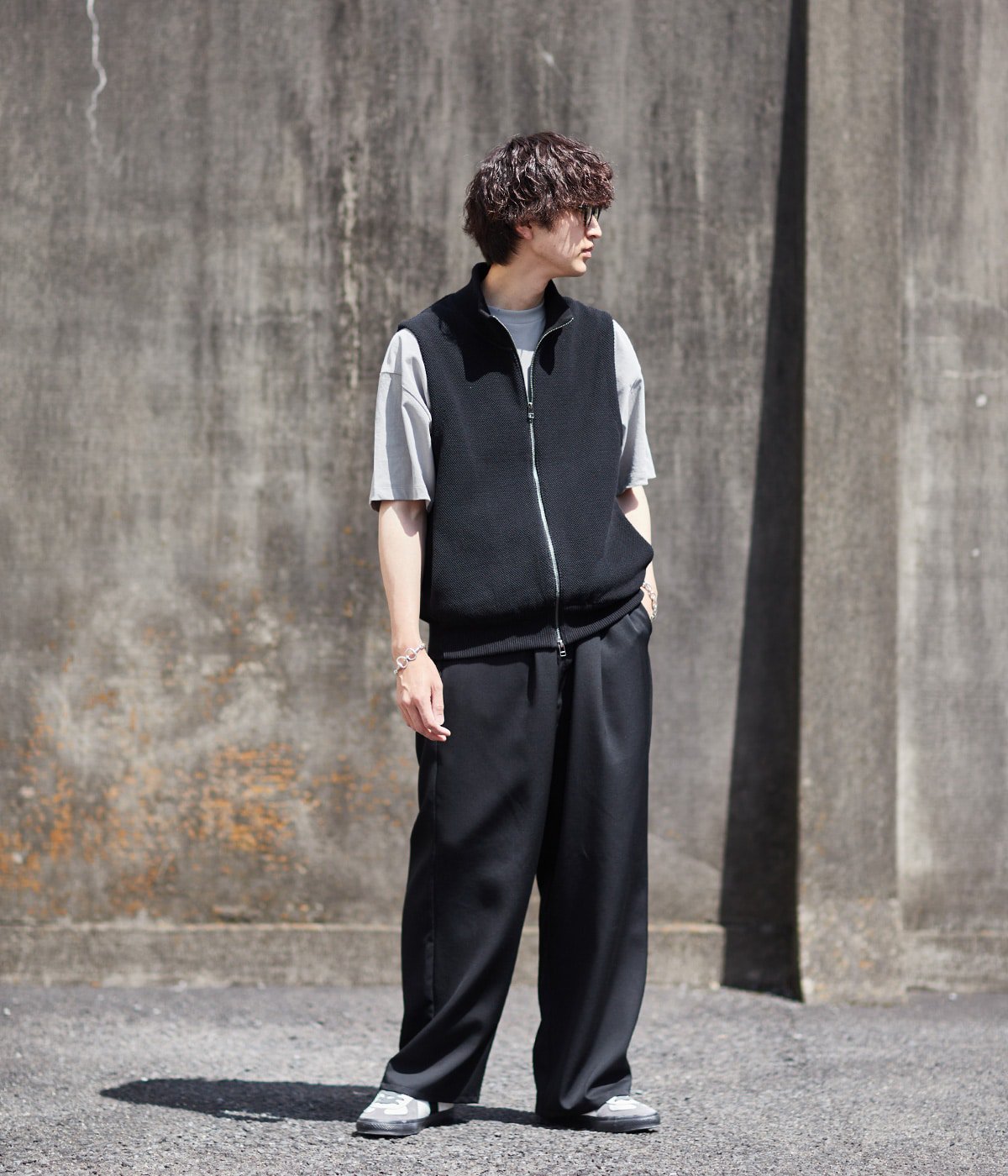 【ONLY ARK】別注Moss stitch zip vest