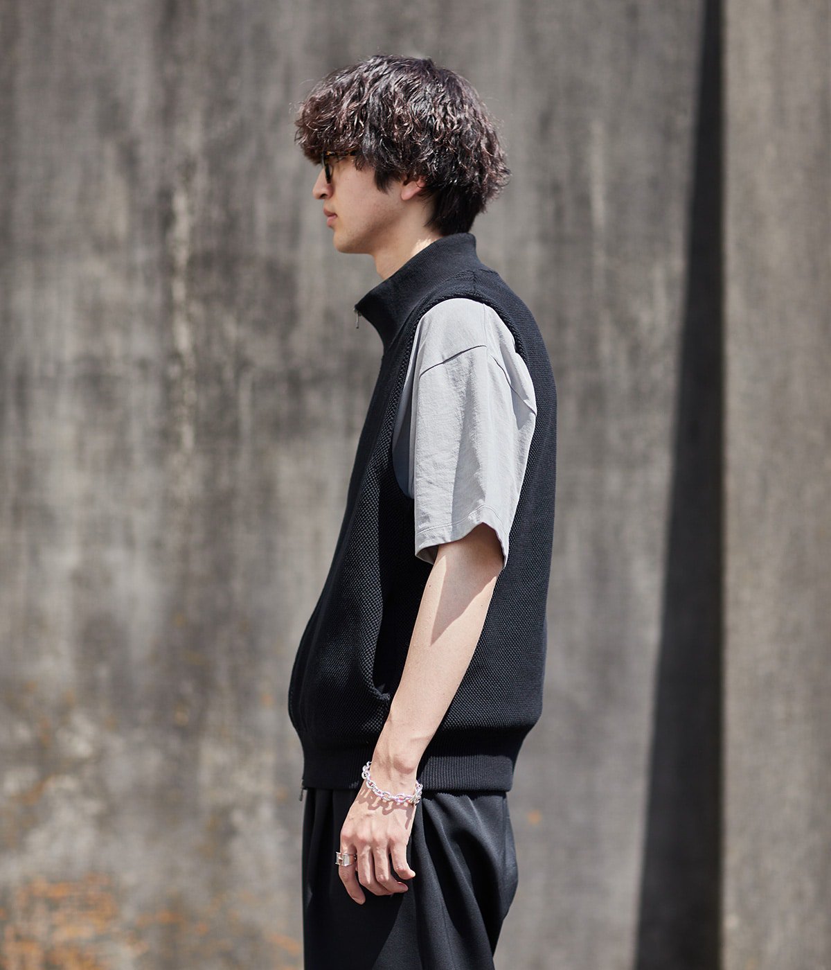 ONLY ARK】別注Moss stitch zip vest | crepuscule(クレプスキュール