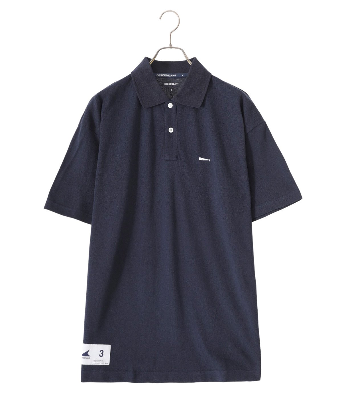 COTTON100%DESCENDANT/CACHALOT POLO JERJEY (NAVY)