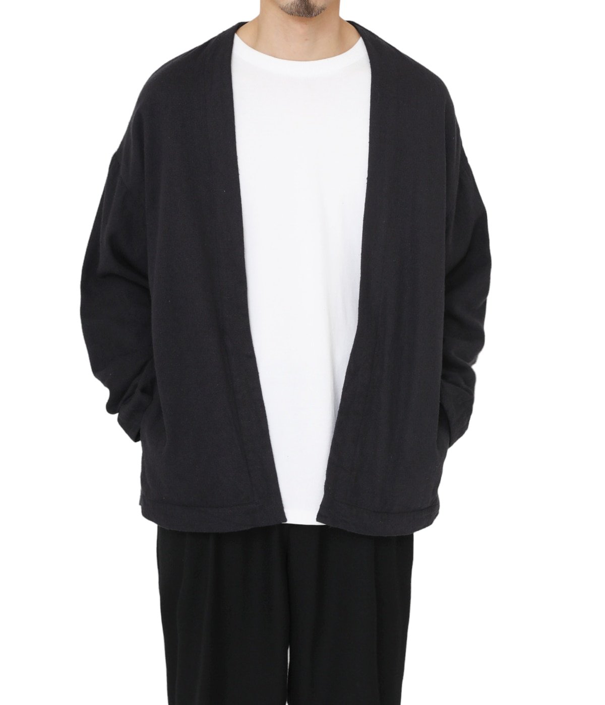 SILK NEP TWILL NO COLLAR CARDIGAN | GOLD(ゴールド) / トップス