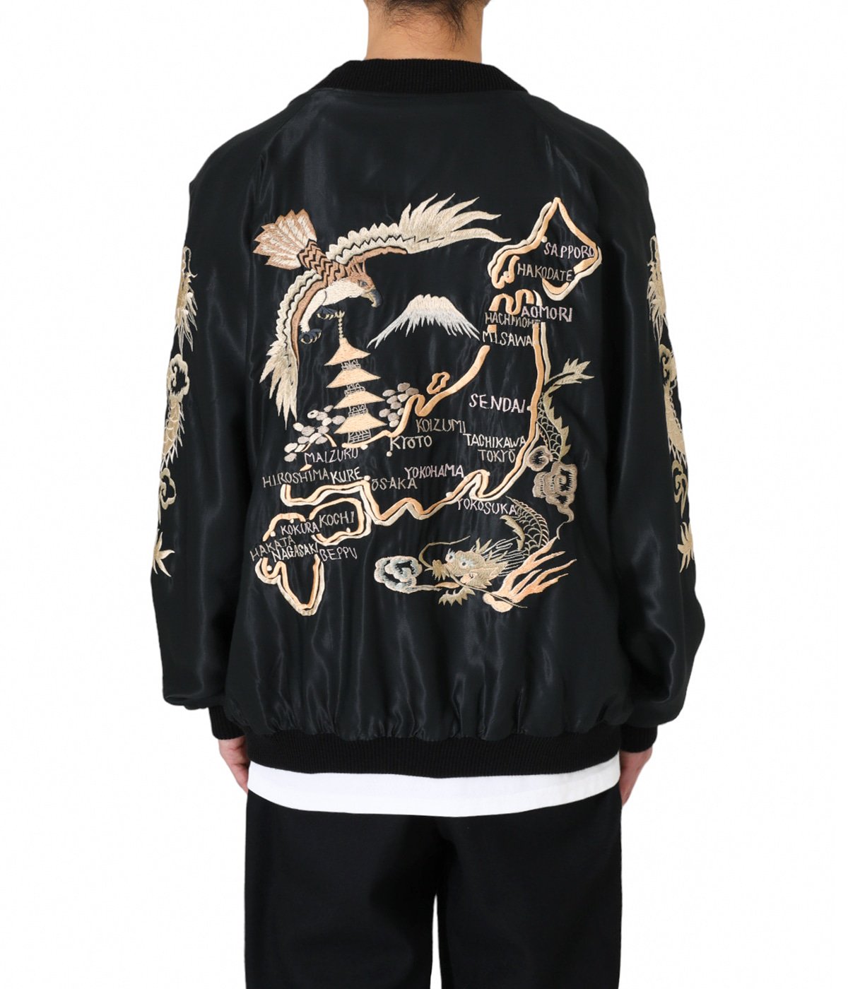 The gold SOUVENIR JACKET スカジャン ARK別注 ゴールド ジャケット