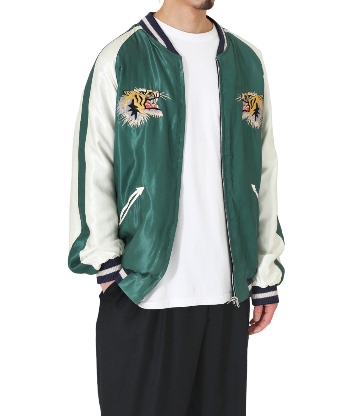 The gold SOUVENIR JACKET スカジャン ARK別注-