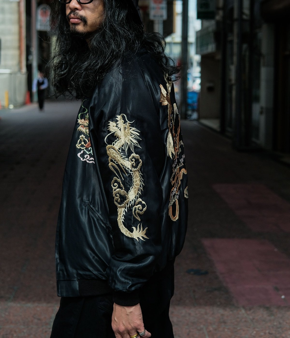 The gold SOUVENIR JACKET スカジャン ARK別注 ゴールド ジャケット