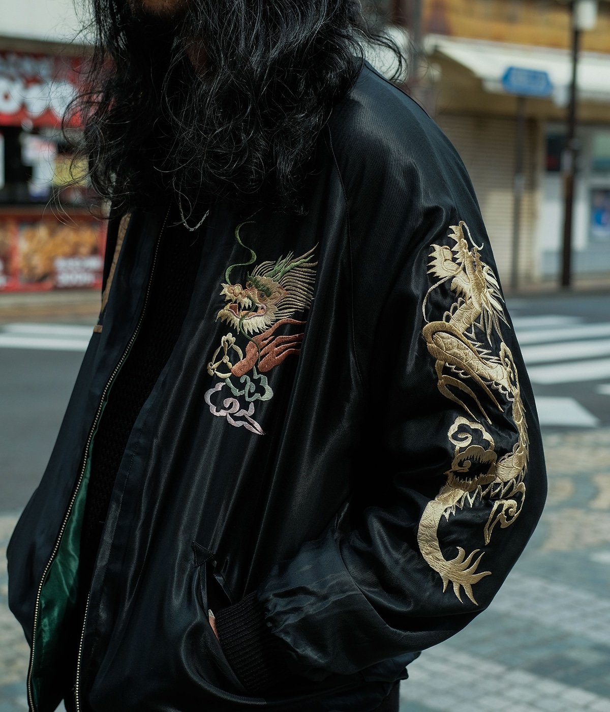 The gold SOUVENIR JACKET スカジャン ARK別注 ゴールド ジャケット