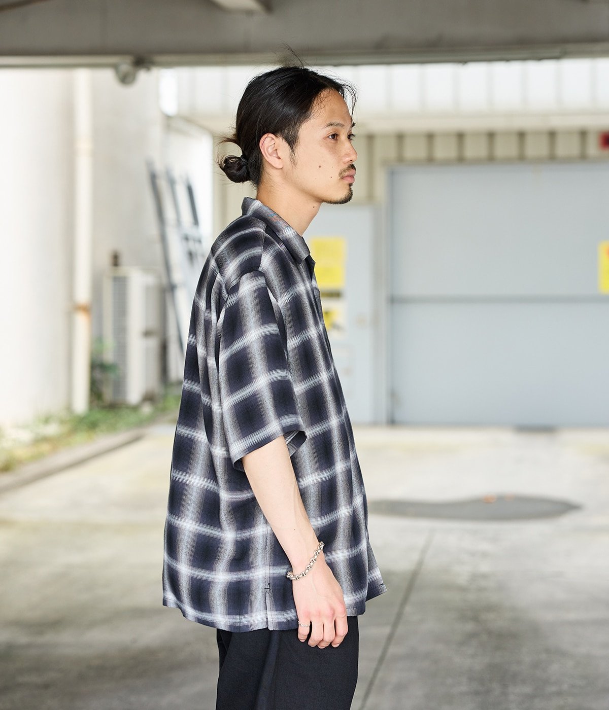ONLY ARK】RAYON CHECK S/S OPEN SHIRT | GOLD(ゴールド) / トップス