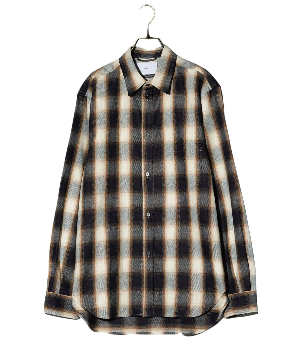 INDIGO COTTON OMBRE PLAID CLASSIC COLLAR BLOUSE | SUGARHILL 