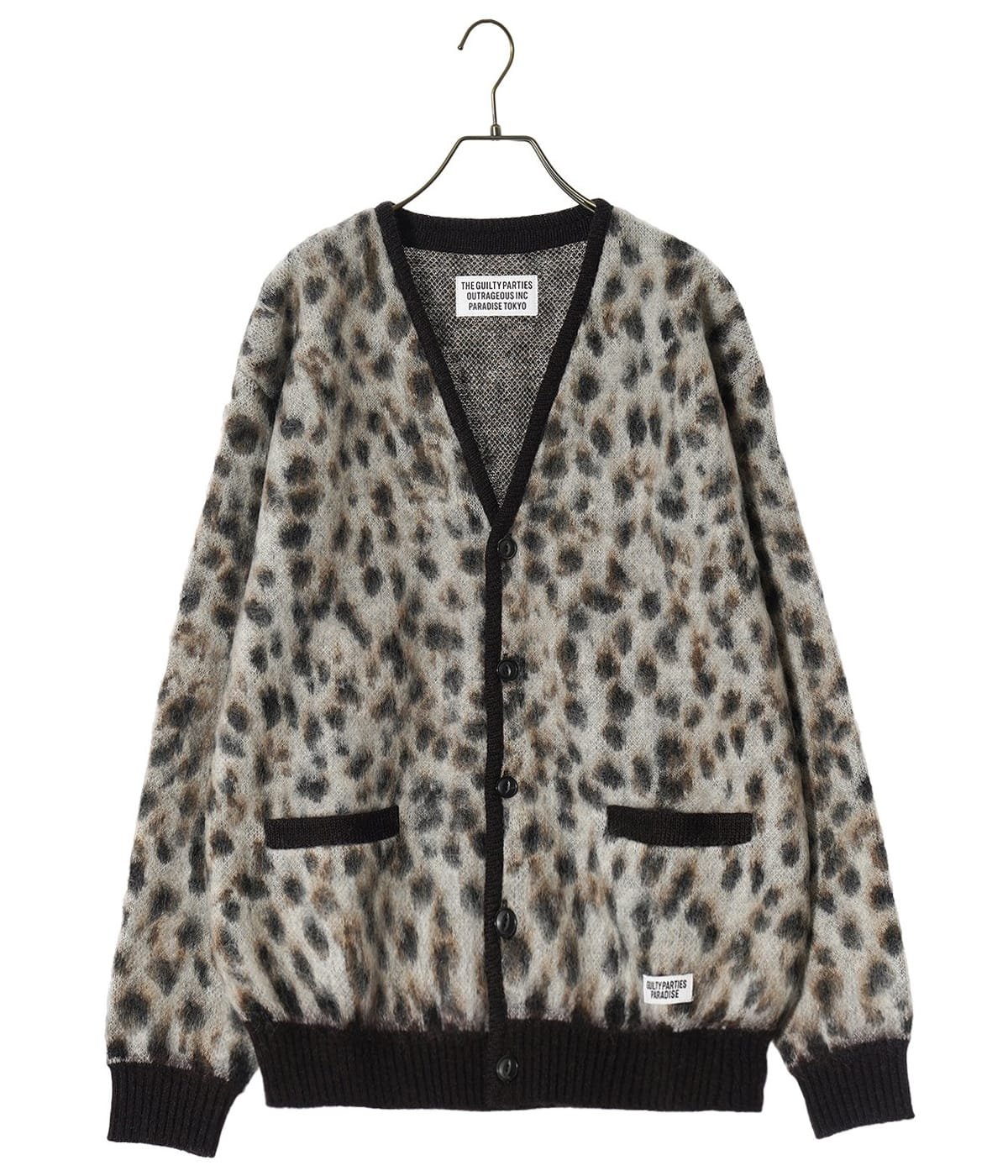 WACKO MARIA LEOPARD MOHAIR CARDIGAN L