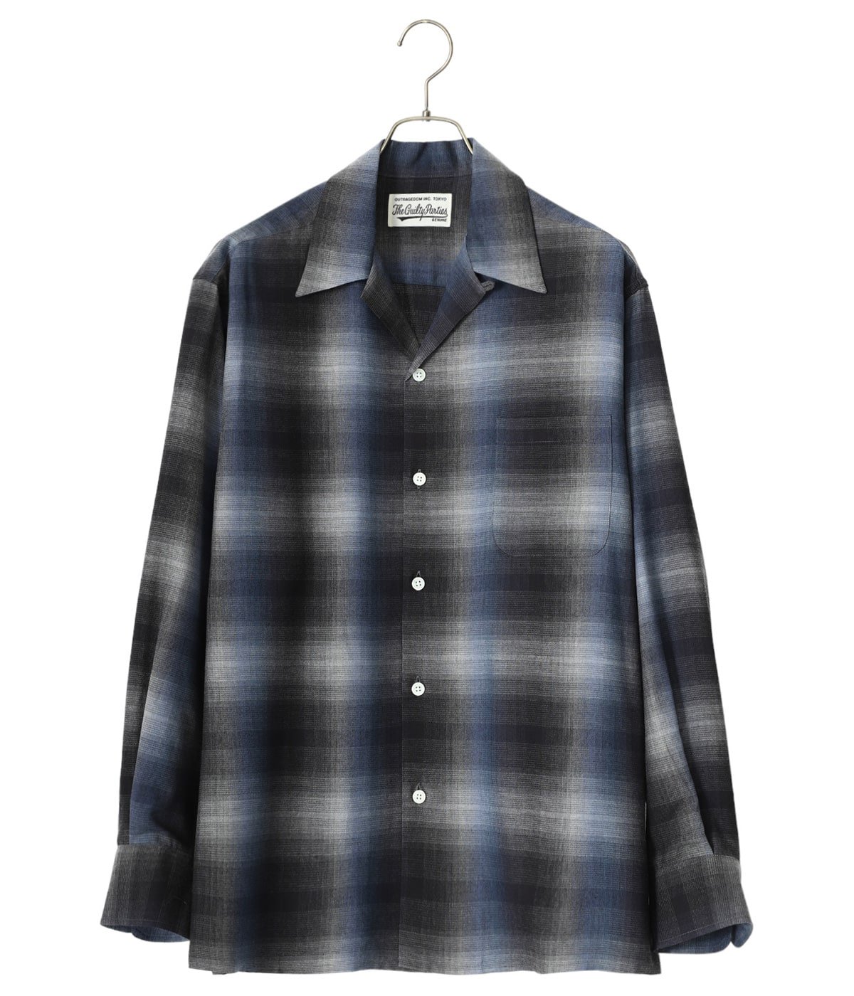 OMBRE CHECK OPEN COLLAR SHIRT L/S ( TYPE-2 )