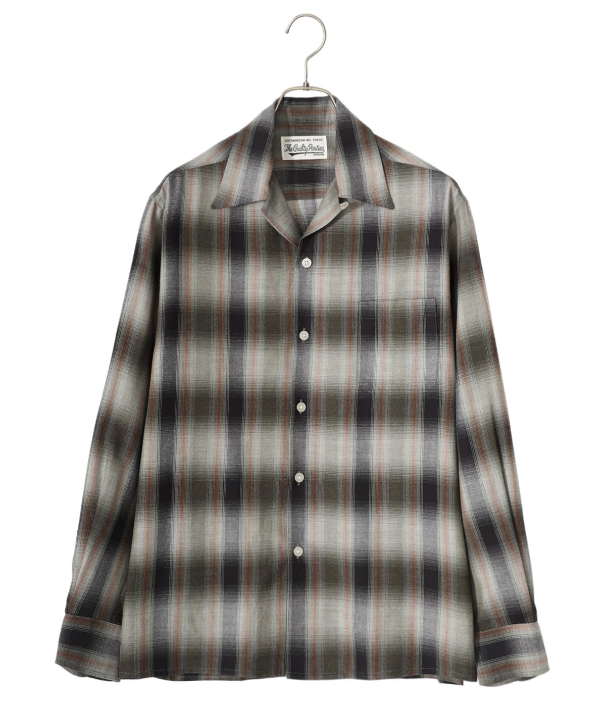 OMBRE CHECK OPEN COLLAR SHIRT L/S ( TYPE-4 )